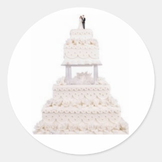 Elegante White Wedding Cake Stickers