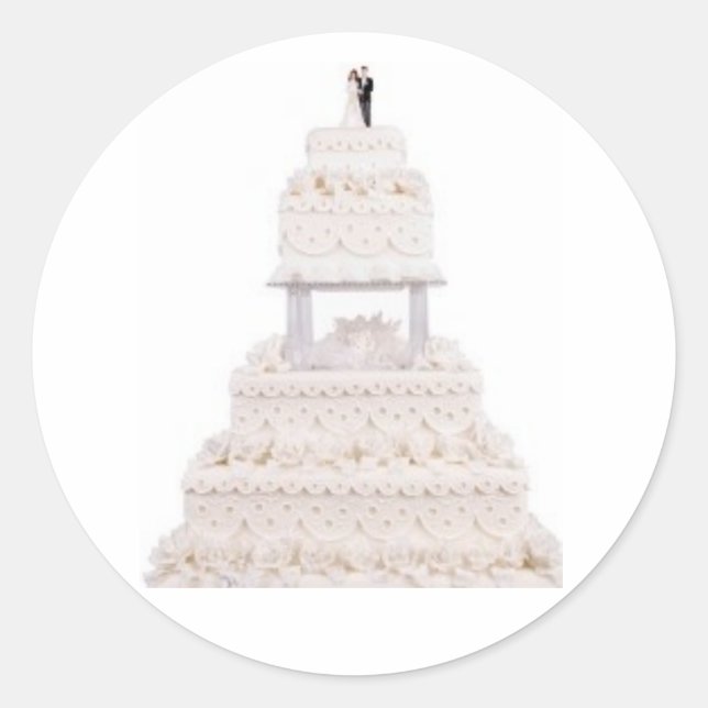 Elegante White Wedding Cake Stickers (Vorderseite)