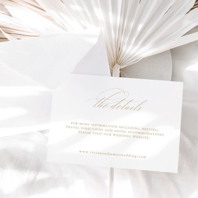 Elegante White Wedding Details Eintrittskarte Begleitkarte (Elegant White Wedding Details Enclosure Card)