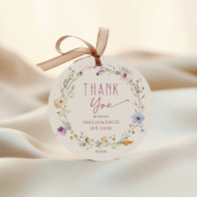 Elegante White Wildblume Babydusche Vielen Dank