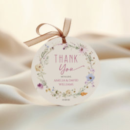 Elegante White Wildblume Babydusche Vielen Dank Geschenkanhänger