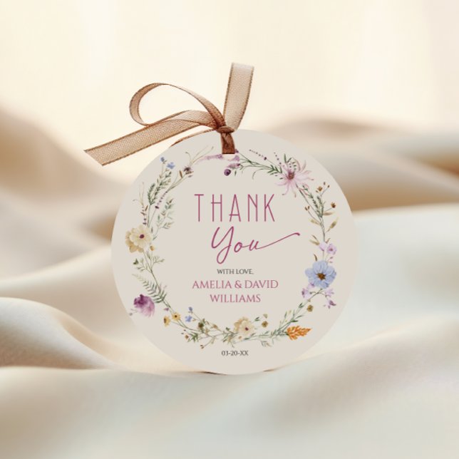 Elegante White Wildblume Babydusche Vielen Dank Geschenkanhänger (Von Creator hochgeladen)