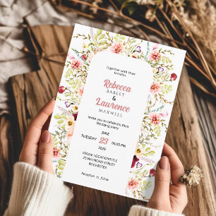 Elegante Wiesen-Hochzeitseinladung mit Wildblumen Einladung