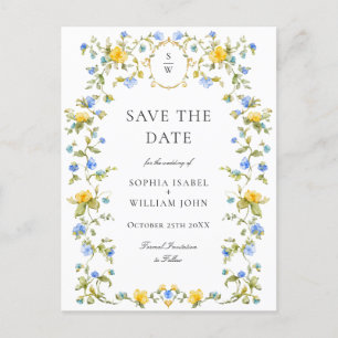 Elegante Wiesen-Wildblumen-Hochzeit Bitte vormerke Postkarte