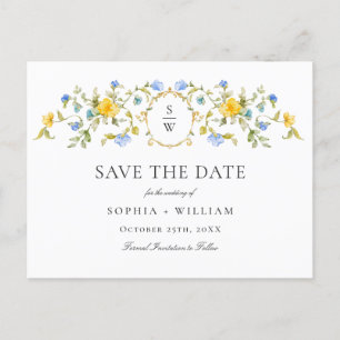 Elegante Wiesen-Wildblumen-Hochzeit Bitte vormerke Postkarte