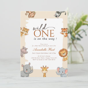 Elegante Wild One Dschungel-Baby-Party Einladung