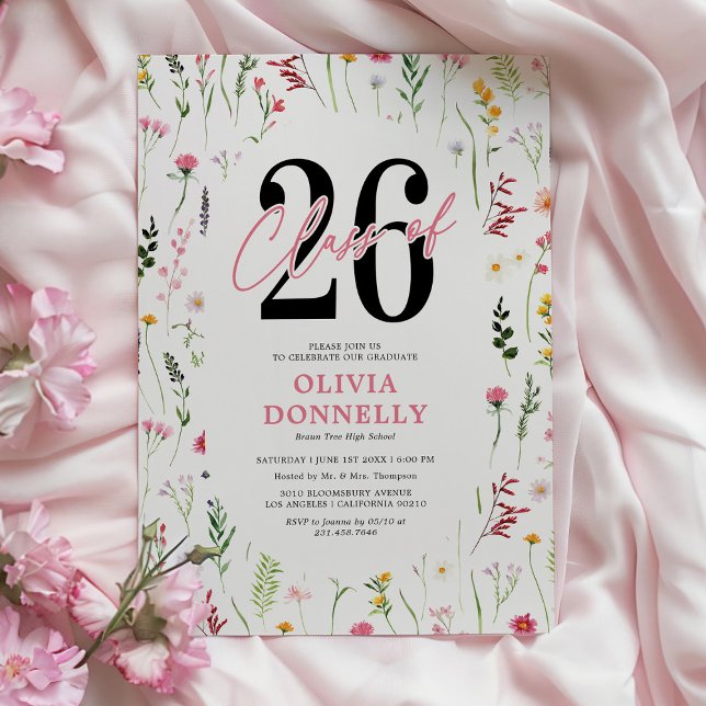 Elegante Wildblume 2025 Graduation Party Einladung (Von Creator hochgeladen)