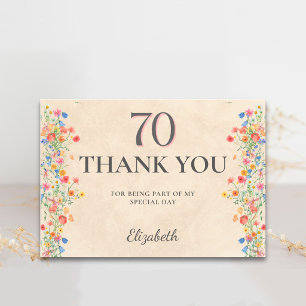 Elegante Wildblume 70. Geburtstag Danke