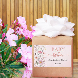 Elegante Wildblume Baby Shower Vielen Dank Rechteckiger Aufkleber