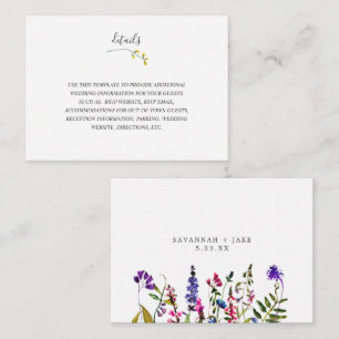 Elegante Wildblume Begleitkarte