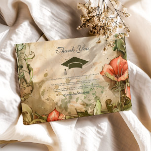Elegante Wildblume Bloom Graduation Party Dankeskarte