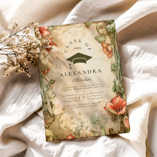 Elegante Wildblume Bloom Graduation Party Einladung