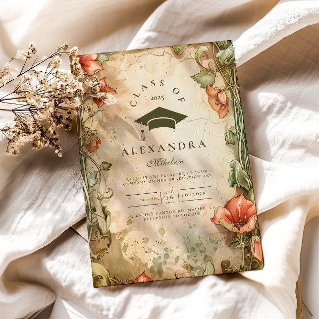 Elegante Wildblume Bloom Graduation Party Einladung (Von Creator hochgeladen)