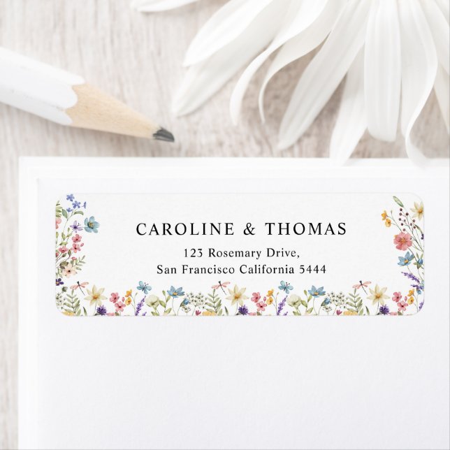 Elegante Wildblume Bloom Wedding Address (Insitu)