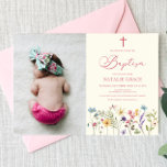 Elegante Wildblume Bloral Custom Picture Baptisse Einladung<br><div class="desc">Dies ist eine elegante Wildblume Blumengarten Custom Picture Taufe Einladung!</div>