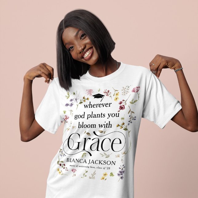Elegante Wildblume 'Blühe mit Anmut' Absolvent Tri-Blend Shirt (Von Creator hochgeladen)