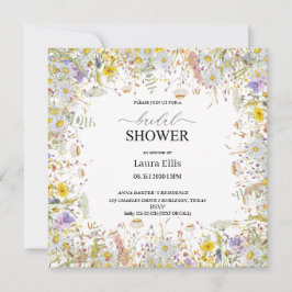 Elegante Wildblume Blumendusche Einladung