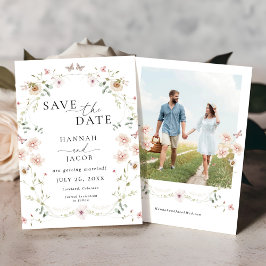 Elegante Wildblume Blumenhochzeit Save The Date