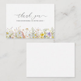 Elegante Wildblume Blumenkarte Dankeschön Karte