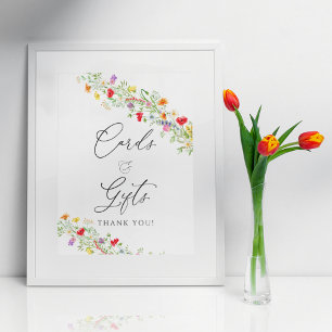 Elegante Wildblume Blumenkarten und Geschenkposter Poster
