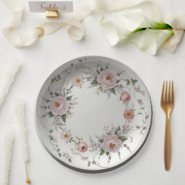 Elegante Wildblume Blumenmuster Sommerhochzeit Pappteller