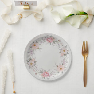 Elegante Wildblume Blumenmuster Sommerhochzeit Pappteller