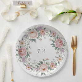 Elegante Wildblume Blumenmuster Sommerhochzeit Pappteller