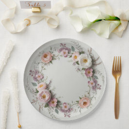 Elegante Wildblume Blumenmuster Sommerhochzeit Pappteller