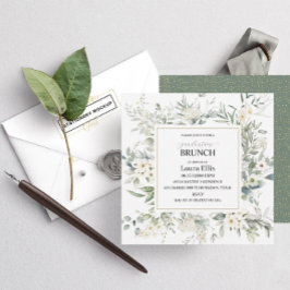 Elegante Wildblume Blumenstrauß Abschluss Brunch i Einladung