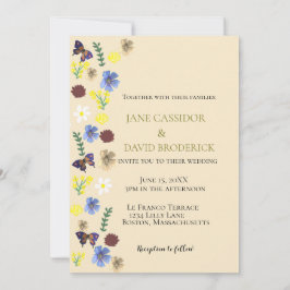 Elegante Wildblume Boho Eggshell Wedding Einladung