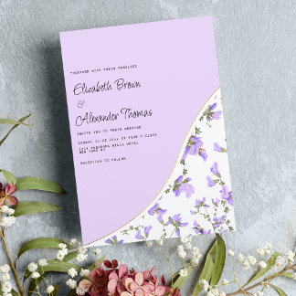 Elegante Wildblume Boho Hochzeit Einladung