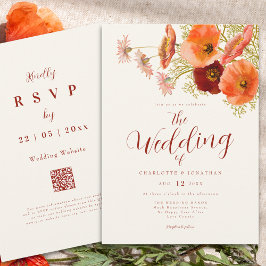 Elegante Wildblume Boho Wedding QR Code Einladung