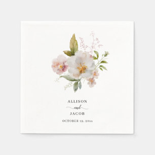 Elegante Wildblume Boho Wedding Serviette