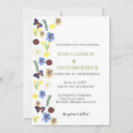 Elegante Wildblume Boho White Wedding Einladung