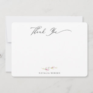 Elegante Wildblume Botanische Flora Vielen Dank Mitteilungskarte