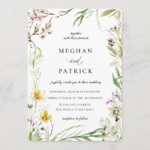 Elegante Wildblume Botanischer Rahmen Hochzeit