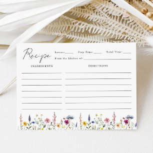 Elegante Wildblume Brautparty Rezept Begleitkarte