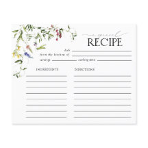 Elegante Wildblume Brautparty Rezept Karte