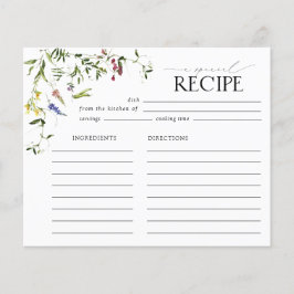 Elegante Wildblume Brautparty Rezept Karte