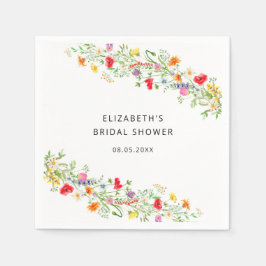 Elegante Wildblume Brautparty Servietten