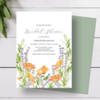 Elegante Wildblume Bridal Dusche Einladungen