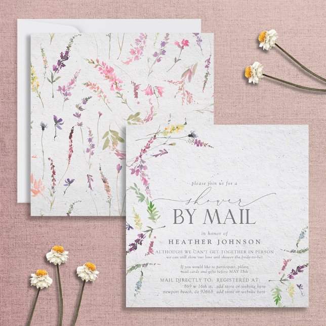 Elegante Wildblume Bridal Script Shower by Mail Einladung (Von Creator hochgeladen)