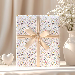 Elegante Wildblume Butterfly Garden Geschenkpapier
