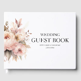 Elegante Wildblume Chic Wedding Gästebuch