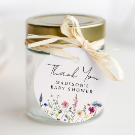 Elegante Wildblume Cream Baby Dusche Vielen Dank Geschenkanhänger