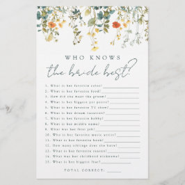 Elegante Wildblume, die das Beste Spiel der Braut 