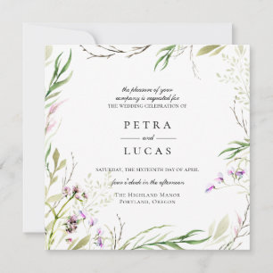 Elegante Wildblume Einladung zur Botanischen Hochz