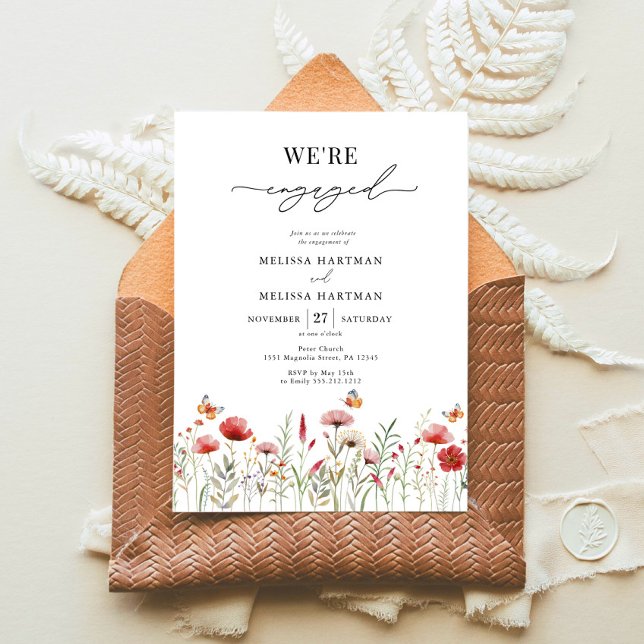 Elegante Wildblume Engagement Party Einladung (Von Creator hochgeladen)