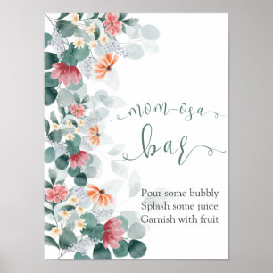 Elegante Wildblume Eukalyptus Willkommen Poster