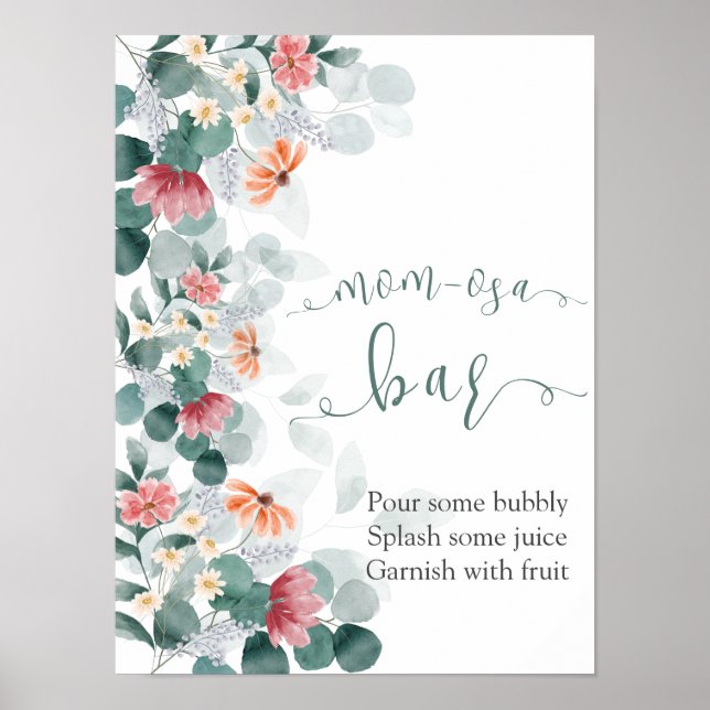 Elegante Wildblume Eukalyptus Willkommen Poster (Vorne)